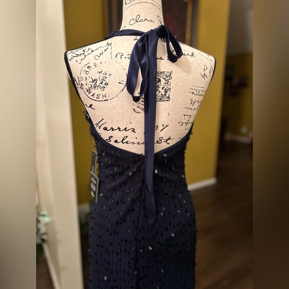 Lulus Cielo Navy Blue Sequin Halter Maxi Dress in Medium - Picture 10 of 10